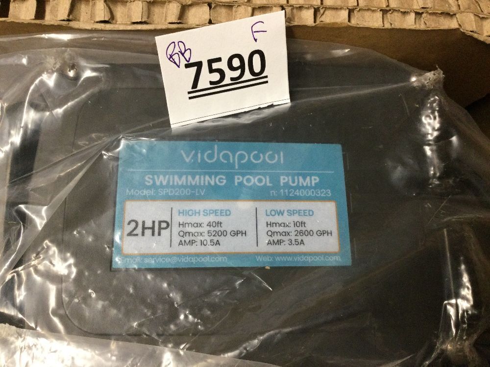 In/Above Ground Pool Pump, Self Primming High Flow (Dual Speed, 2HP, 5200 GPH, 115V) - Image 3 - Lot 37