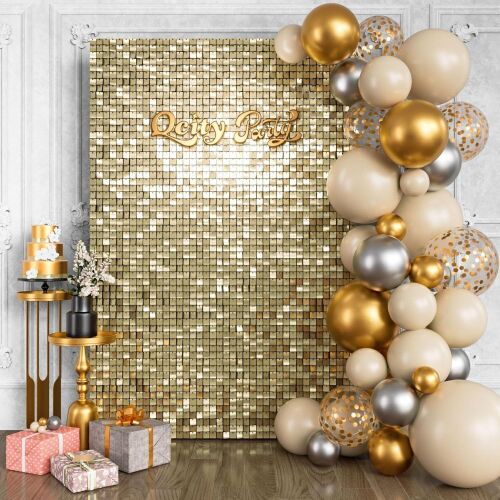 Qcity Light Gold Shimmer Wall Backdrop - Lot 7791