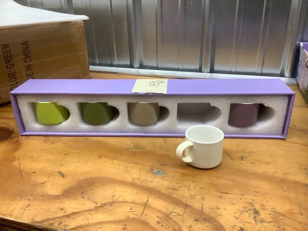 PKLbLr Coffee Mugs Set of 5 With Gift Box Multiple Colors 2.7 oz - Image 2 - Lot 7794