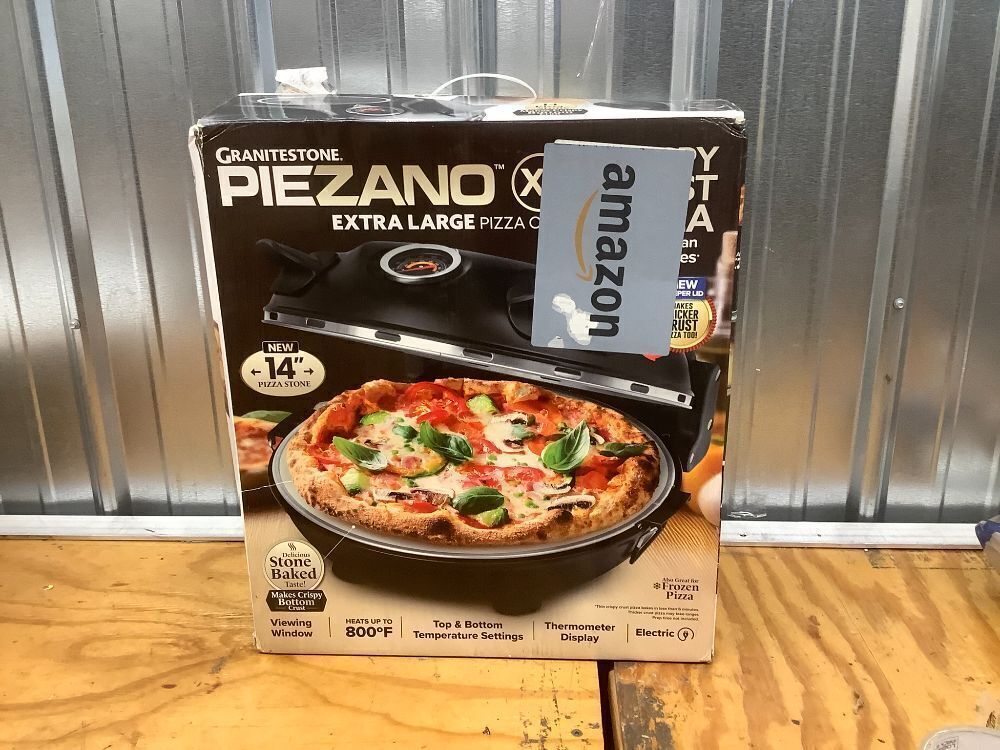 PIEZANO Crispy Crust Pizza Oven by Granitestone – 12 Inch Electric Pizza Oven Indoor Countertop Maker with Ceramic Stone Heats up to 800˚F for Stone Baked Pizzeria Style at Home As Seen on TV Products - Image 3 - Lot 7799
