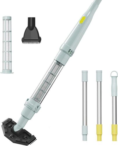 Lydsto S1 Lite Cordless Spa Hot Tub Vacuum Cleaner – 90-Min Runtime, Powerful 20W Brushless Motor, Includes 3 Aluminum Poles, Lightweight Handheld Pool Vacuum to Clean Small Debris Types, Silver - Lot 7885