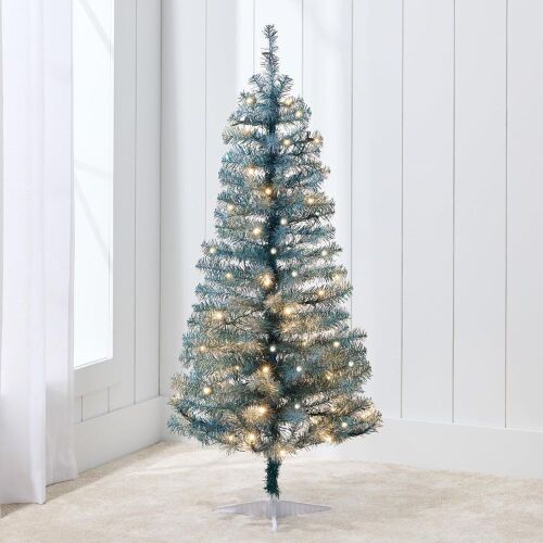 4ft Pre-lit Christmas Tree, Artificial Mini Tree Perfect for Kids, Apartments, Bedroom with Twinkling LED Lights - Lot 7899
