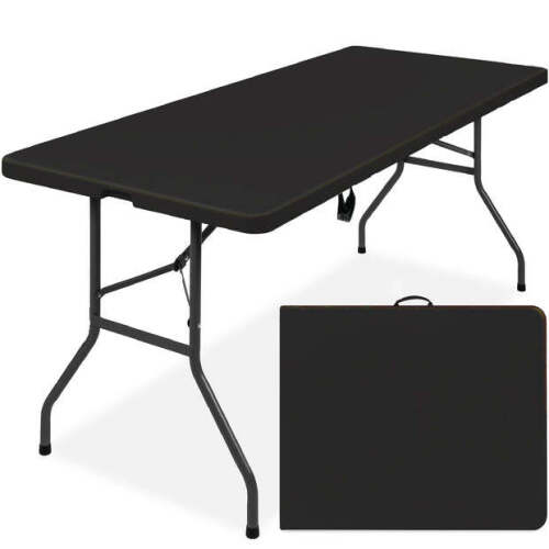 Portable Folding Plastic Dining Table w/ Handle, Lock - 6ft - Lot 3533