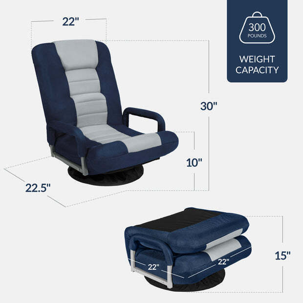 Gaming Floor Chair w/ 360-Degree Swivel, Armrest, Adjustable Backrest - Image 2 - Lot 5524