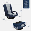 Gaming Floor Chair w/ 360-Degree Swivel, Armrest, Adjustable Backrest - Thumbnail 2
