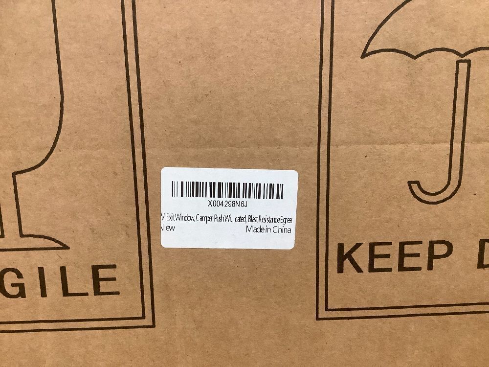 Dulepax RV Exit Window, 30'W x 22' H, Black Tinted Tempered Glass, RV Emergency Exit with Net Screen & Trim Ring - Image 3 - Lot 6665