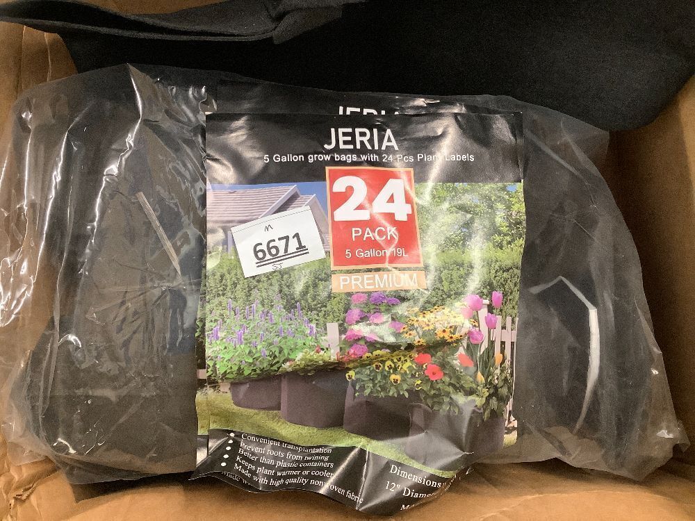 JERIA 24-Pack 5 Gallon Nonwoven Grow Bags, Plant Grow Bags，Heavy Duty Aeration Fabric Pots with Durable Handles, Come with 24 Pcs Plant Labels - Image 4 - Lot 6671