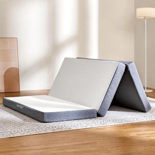Sweetnight Tri Folding Mattress - 4-inch Foldable Mattress with a Collapsible and Washable Cover | Medium-Firm with Non-Slip Design | Suitable for RV, Camping, Guest （Queen (U.S. Standard) - Lot 6674