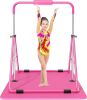 Safly Fun Expandable Gymnastics Bars Junior Training Bar Gymnastic Folding Horizontal Bars with Mat for Kids(Pink+Mat) - Thumbnail 1