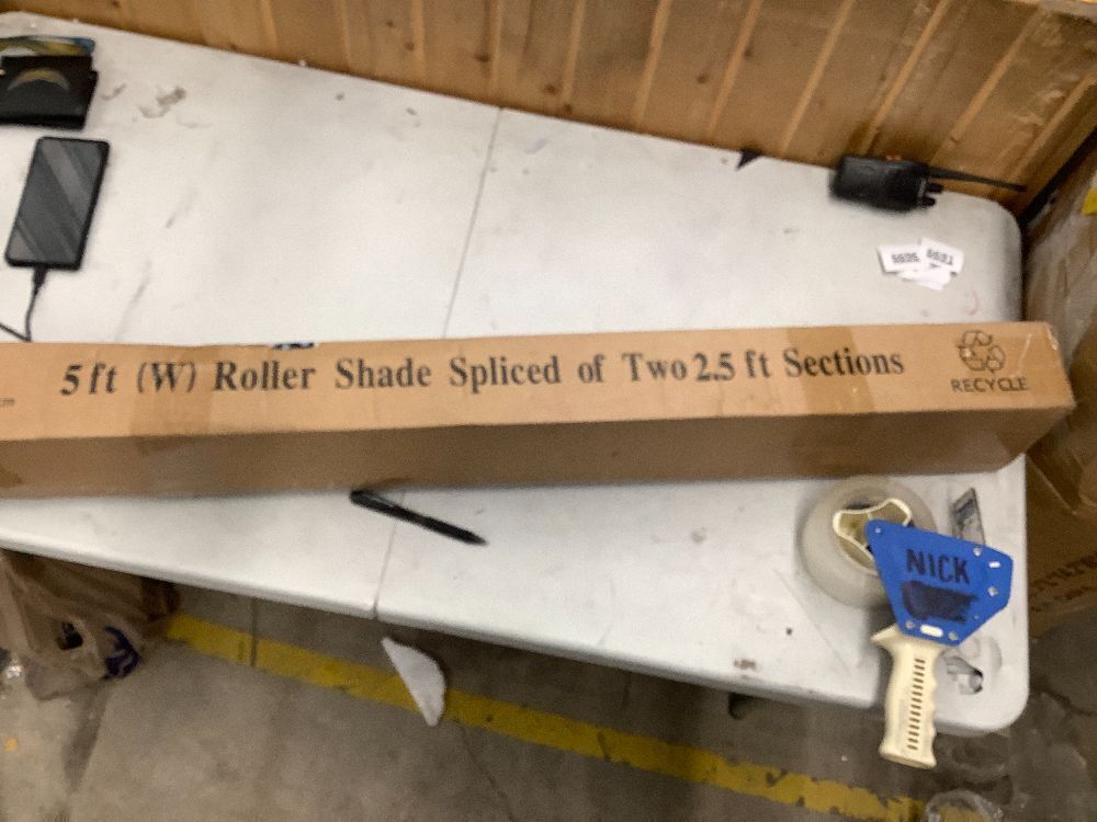 Amagenix Outdoor Roller Shades 5'(W) X 6'(H), Exterior Cordless Patio Shades Roll Up Outdoor Blinds with 90% UV Protection, Two-Section Poles with One-Piece Fabric, Mocha - Image 2 - Lot 6686