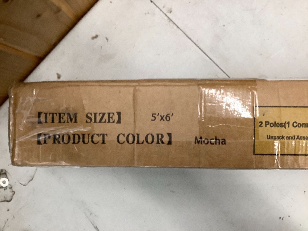 Amagenix Outdoor Roller Shades 5'(W) X 6'(H), Exterior Cordless Patio Shades Roll Up Outdoor Blinds with 90% UV Protection, Two-Section Poles with One-Piece Fabric, Mocha - Image 5 - Lot 6686