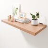 30 Inch Solid Oak Floating Shelves - Natural Wood 12 Inch Deep Wall Shelf, Rustic Display Shelf, Hanging Wall Shelf Decoration for Bedroom, Bathroom, Living Room - Thumbnail 1