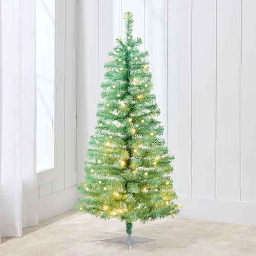 Best Choice Products 4ft Pre-lit Christmas Tree, Artificial Mini Tree Perfect for Kids, Apartments, Bedroom with Twinkling LED Lights - Sage Green - Lot 7969