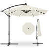 Solar LED Offset Hanging Patio Umbrella w/ Crank Tilt Adjustment - 10ft - Thumbnail 1
