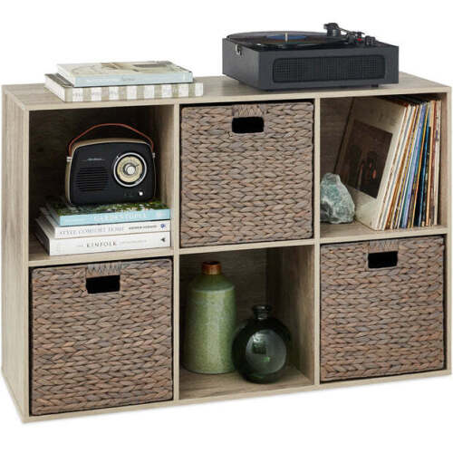 6-Cube Bookshelf, 13.5in Storage Display w/ Removable Panels, Customizable - Lot 8009