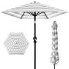 Outdoor Steel Striped Market Patio Umbrella w/ Tilt, Crank Lift - 10ft - Thumbnail 1