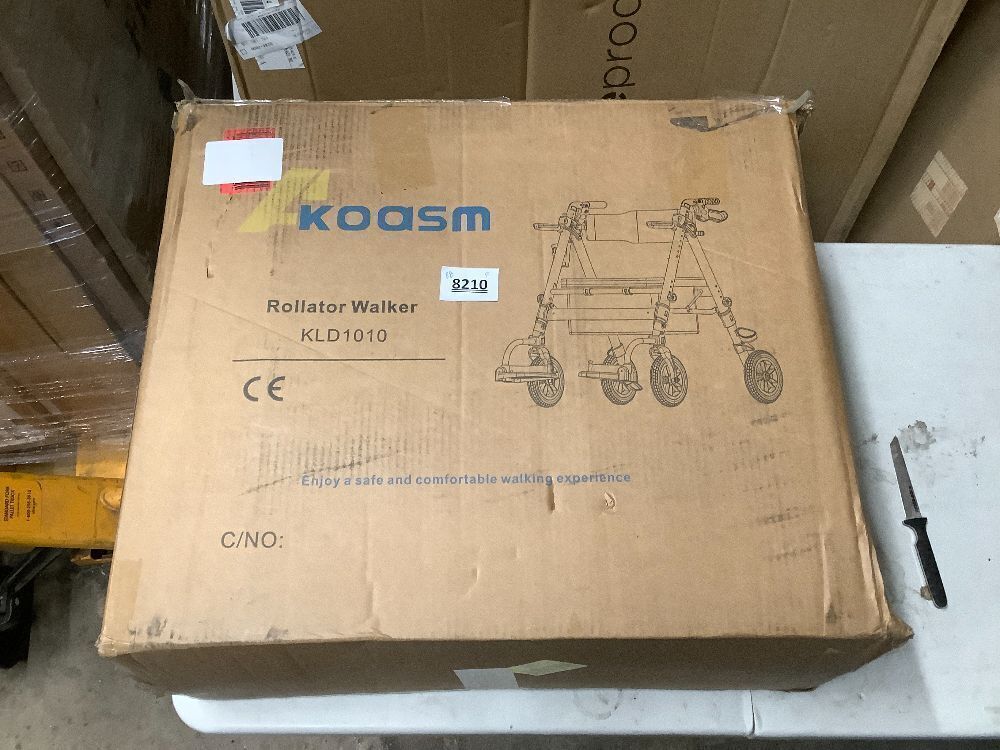 AKOASM Heavy Duty Rollator Walker for Seniors with Seat, Foldable 2 in 1 Rolling Walkers Wheelchair Combo for Adult, All Terrain Wheels, Adjustable Transport Chair with Brake, 450 lb. Weight Capacity, Steel Grey - Image 4 - Lot 8210