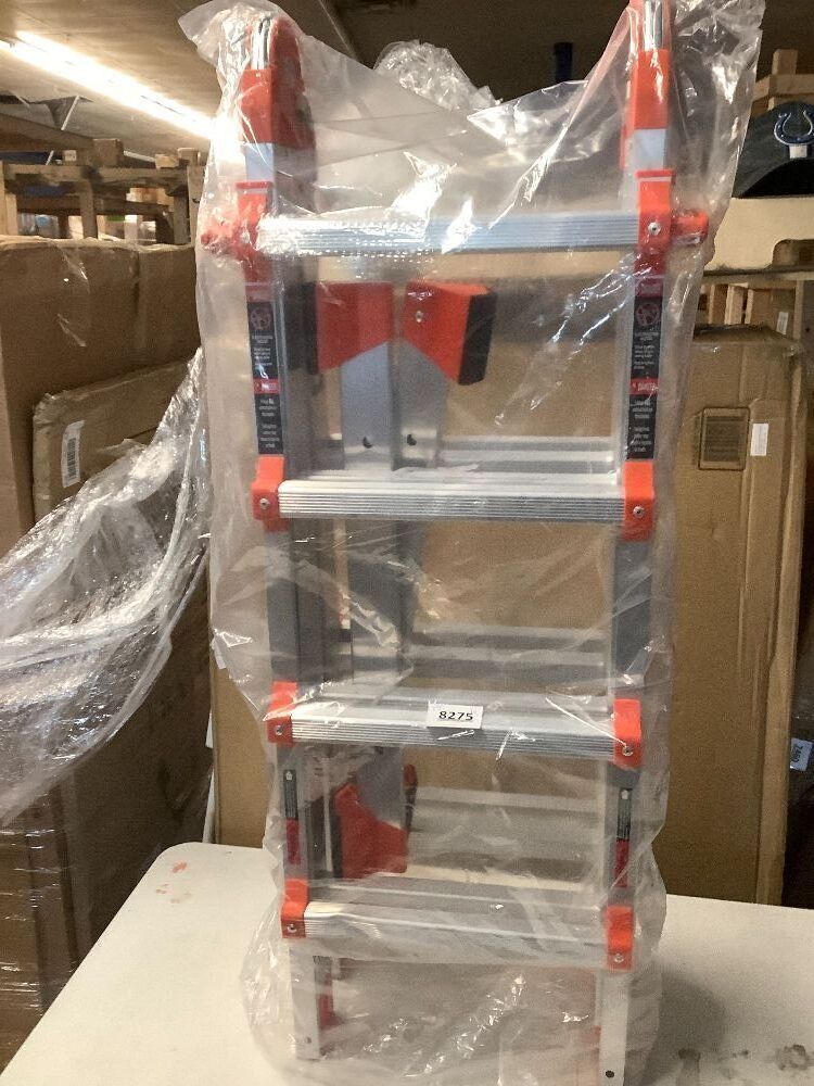 Ladder, A Frame 4 Step Ladder Extension, 14 FT Anti-Slip Multi Position & Storage Folding Ladder, 330 lbs Security Load Telescoping Aluminum Ladders for Stairs Home Indoor Outdoor Roof - Image 4 - Lot 8275