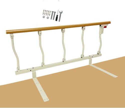Bed Railing for Seniors, Bed Assist Rail, Bedside Safety Guard Rails for Adults, Fold Down Handle Hospital Rails, Mobility Aids Bedside Assist Bar Cane, Medical Home Care Equipment (47x16) - Lot 8280