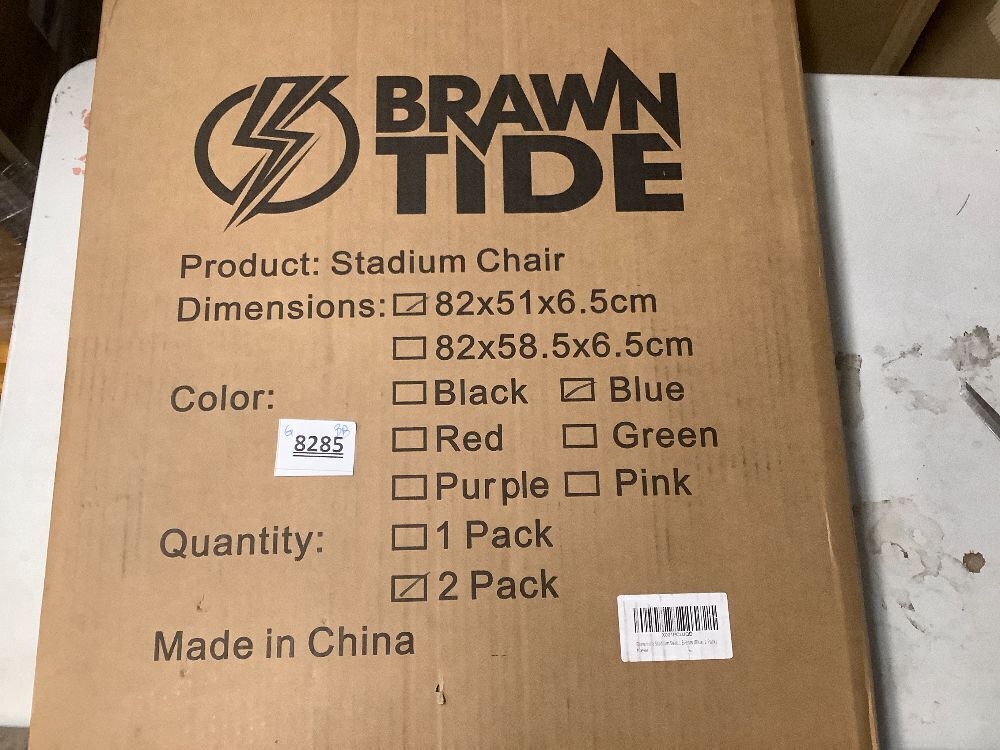 BRAWNTIDE Stadium Seat with Back Support - Comfy Cushion, Thick Padding, 2 Steel Bleacher Hooks, 4 Pockets, 2 Cup Holders, Reclining Back, Ideal Chair for Sport Events, Beaches, Camping, Concerts, 2-Pack - Image 4 - Lot 8285