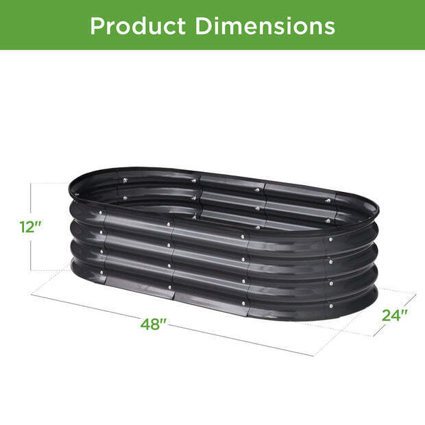 Outdoor Raised Metal Oval Garden Bed, Planter Box - 4x2x1ft - Image 2 - Lot 9212