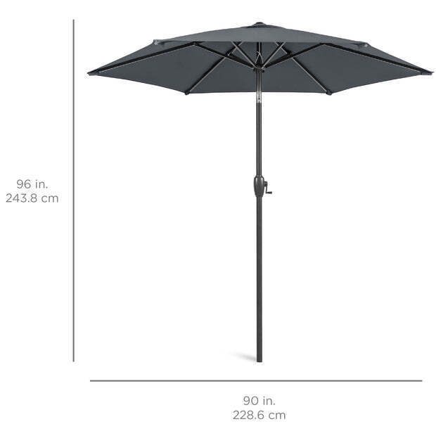 Outdoor Market Patio Umbrella w/ Push Button Tilt, Crank Lift - 7.5ft - Image 2 - Lot 3031