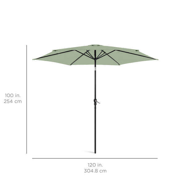 Outdoor Steel Market Patio Umbrella Decoration w/ Tilt, Crank Lift - 10ft - Image 2 - Lot 3070