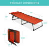 Portable Patio Chaise Lounge Chair Outdoor Recliner w/ Pillow - Thumbnail 2