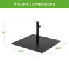 Steel Umbrella Base, Patio Stand w/ Tightening Knob & Anchor Holes - 38.5lb - Thumbnail 2