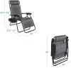 Set of 2 Adjustable Steel Mesh Zero Gravity Lounge Chair Recliners w/Pillows and Cup Holder Trays - Thumbnail 2