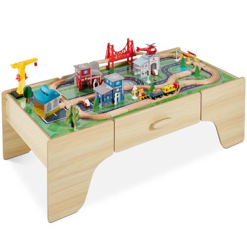 70-Piece Train Table, Large Multipurpose Playset w/ Reversible Table Top - Lot 5051