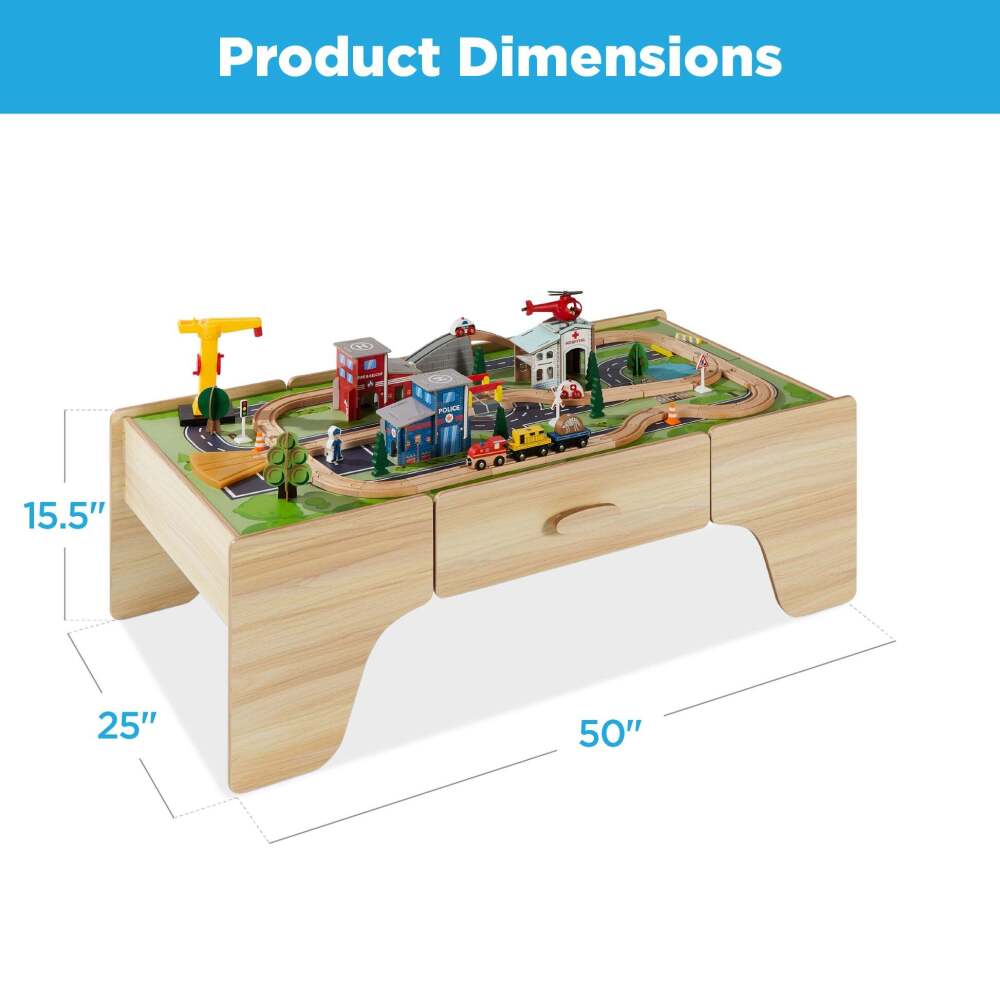70-Piece Train Table, Large Multipurpose Playset w/ Reversible Table Top - Image 2 - Lot 5051