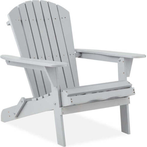 Folding Wooden Adirondack Chair, Accent Furniture w/ Natural Woodgrain - Lot 5208