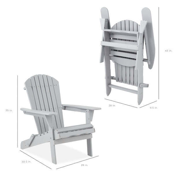 Folding Wooden Adirondack Chair, Accent Furniture w/ Natural Woodgrain - Image 2 - Lot 5208
