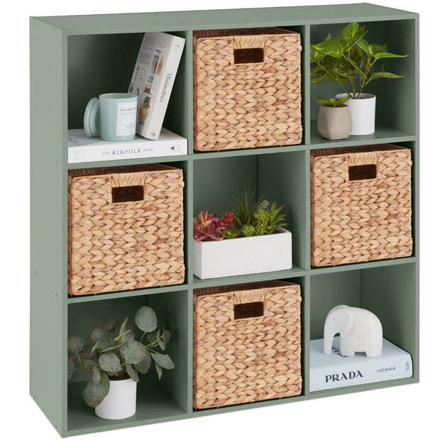 9-Cube Bookshelf, 13.5in Storage Display w/ Removable Panels, Customizable - Image 1 - Lot 8035