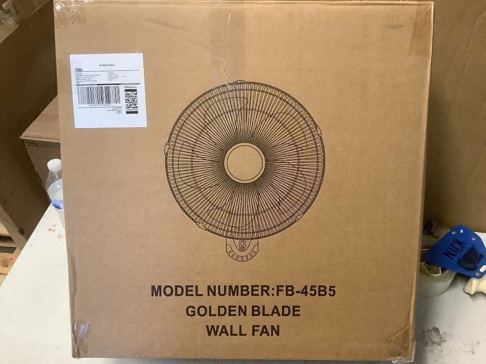 Wall Mount Fan 18 Inch with Remote, 3-speed Wall Oscillating Quiet Fan with 5 Metal Blades, Adjustable Tilt and Timing, High Velocity Fans for Bedroom, Gym, Office, Warehouse, Garage, Gold - Image 3 - Lot 444