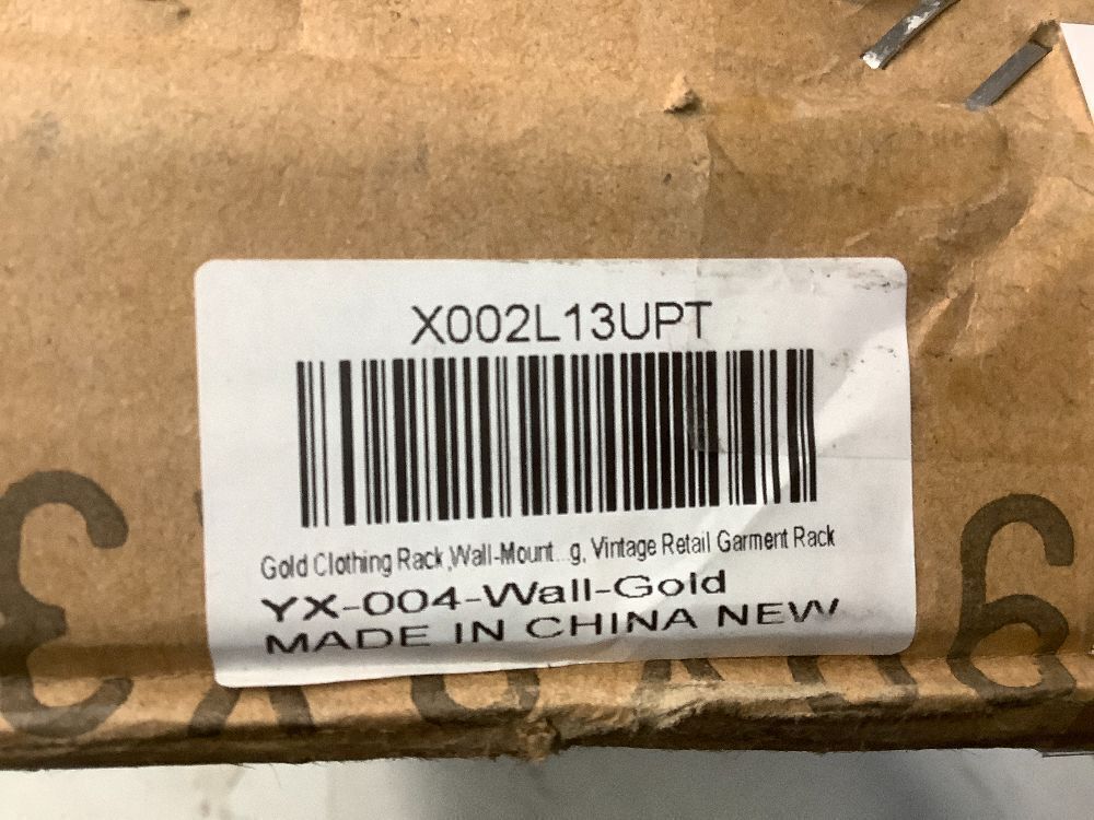 Gold Clothing Rack Wall-Mounted Clothes Rack, Modern Clothes Hanging Bar Space-Saving Vintage Retail Garment Rack Closet Retail Clothing Organizer, Multi-Purpose Heavy Duty Clothing Hanging Rod - Image 5 - Lot 2203