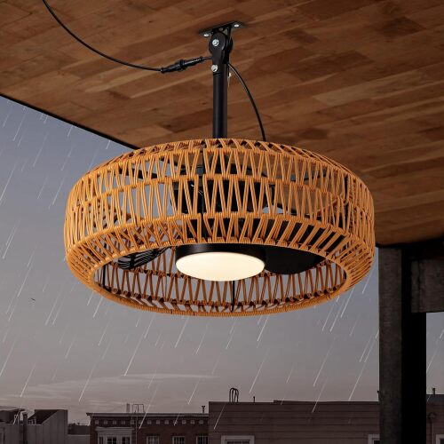 20" Outdoor Ceiling Fans with Lights for Patios, Waterproof Plug in Ceiling Fan with Remote, 3CCT Dimmable, Reversible, Gazebo Fan with Hanging Hook for Canopy, Pergola, Porch - Lot 2580