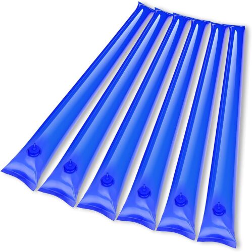 0.7mm 10FT Pool Water Bags Heavy Duty Water Tubes for Pool Cover Weights inground Blue Swimming Pool Cover Winter Water Tubes 6 Pack Three-Layer Composite Material - Lot 2581
