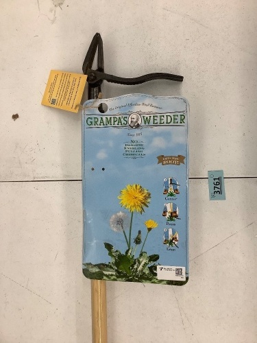 Grampa's Weeder - The Original Stand Up Weed Puller Tool with Long Handle - Made with Real Bamboo & 4-Claw Steel Head Design - Easily Remove Weeds Without Bending, Pulling, or Kneeling. - Lot 3761