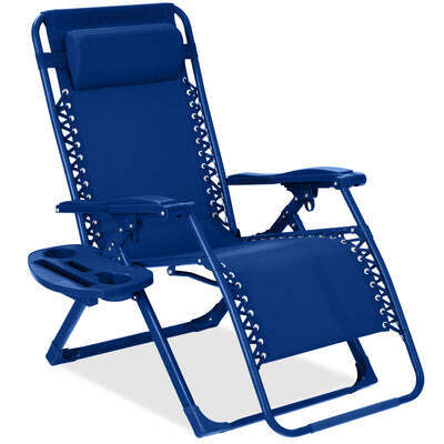 Monochromatic Zero Gravity Patio Chair Recliner w/ Side Tray, Headrest - Lot 3790