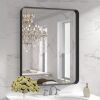 30X36 Inch Black Metal Framed Bathroom Mirror - Thumbnail 1