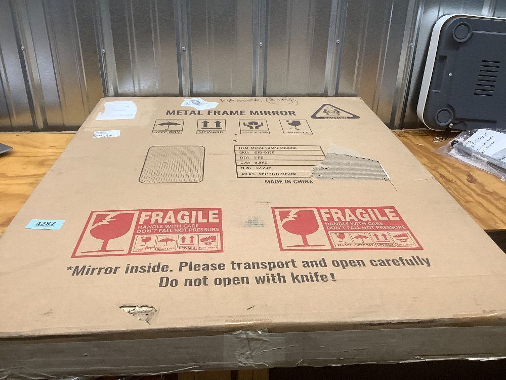 30X36 Inch Black Metal Framed Bathroom Mirror - Image 3 - Lot 4287