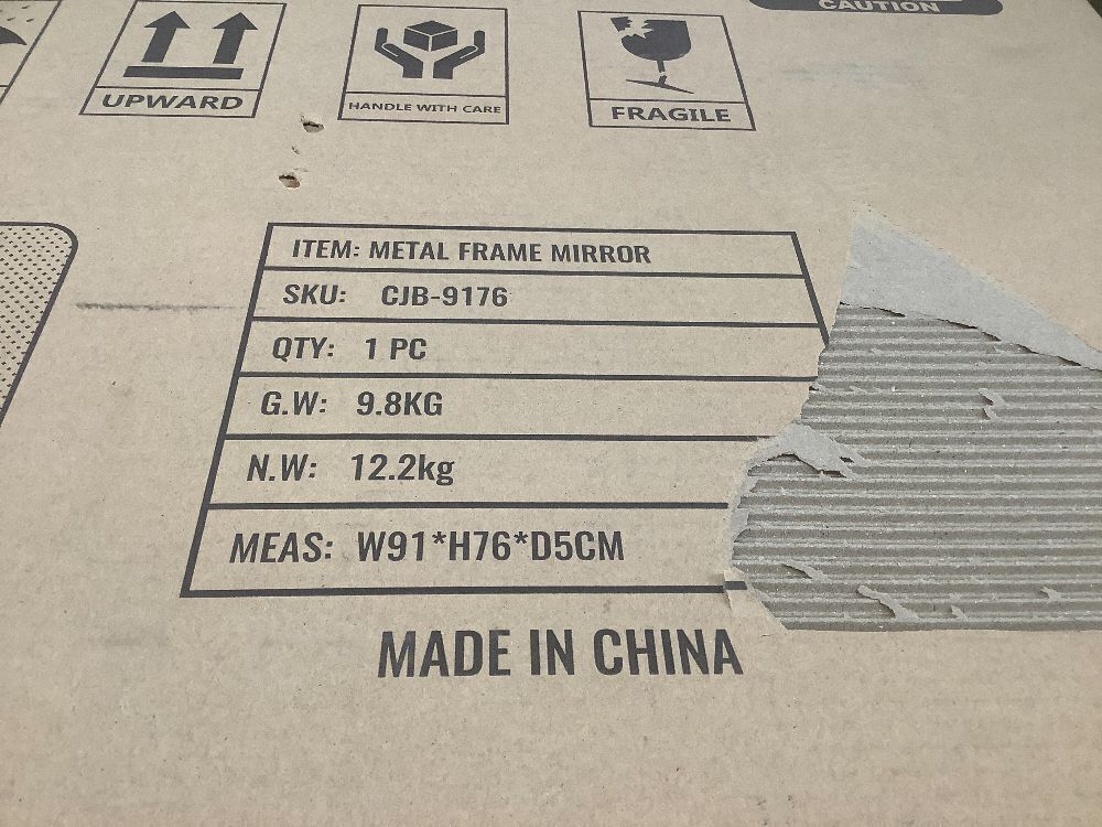 30X36 Inch Black Metal Framed Bathroom Mirror - Image 4 - Lot 4287