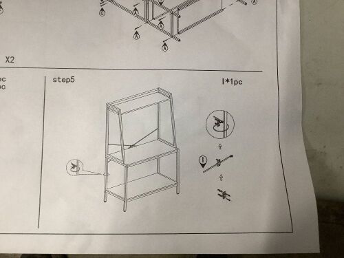 2 Tier Shelf, Gold - Lot 4689