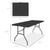 Portable Folding Plastic Dining Table w/ Handle, Lock - 6ft - Thumbnail 2