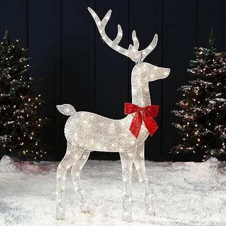 5ft 2D Lighted Christmas Deer Buck, Large - Lot 7402