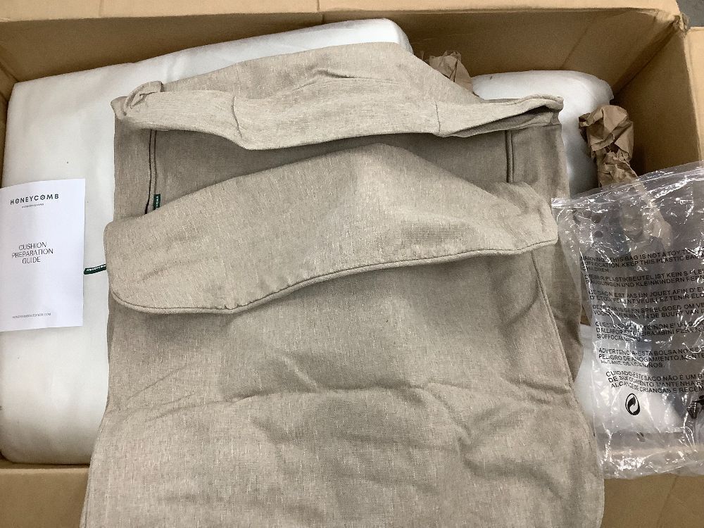 Honeycomb Outdoor Deep Seat, 24 x 23, Textured Solid Almond Chair Cushion for Patio Furniture - Image 4 - Lot 7764