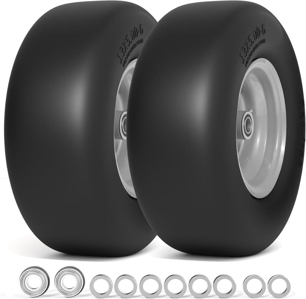 13x5.00-6 Flat Free Lawn Mower Tire and Wheel - Image 1 - Lot 8058