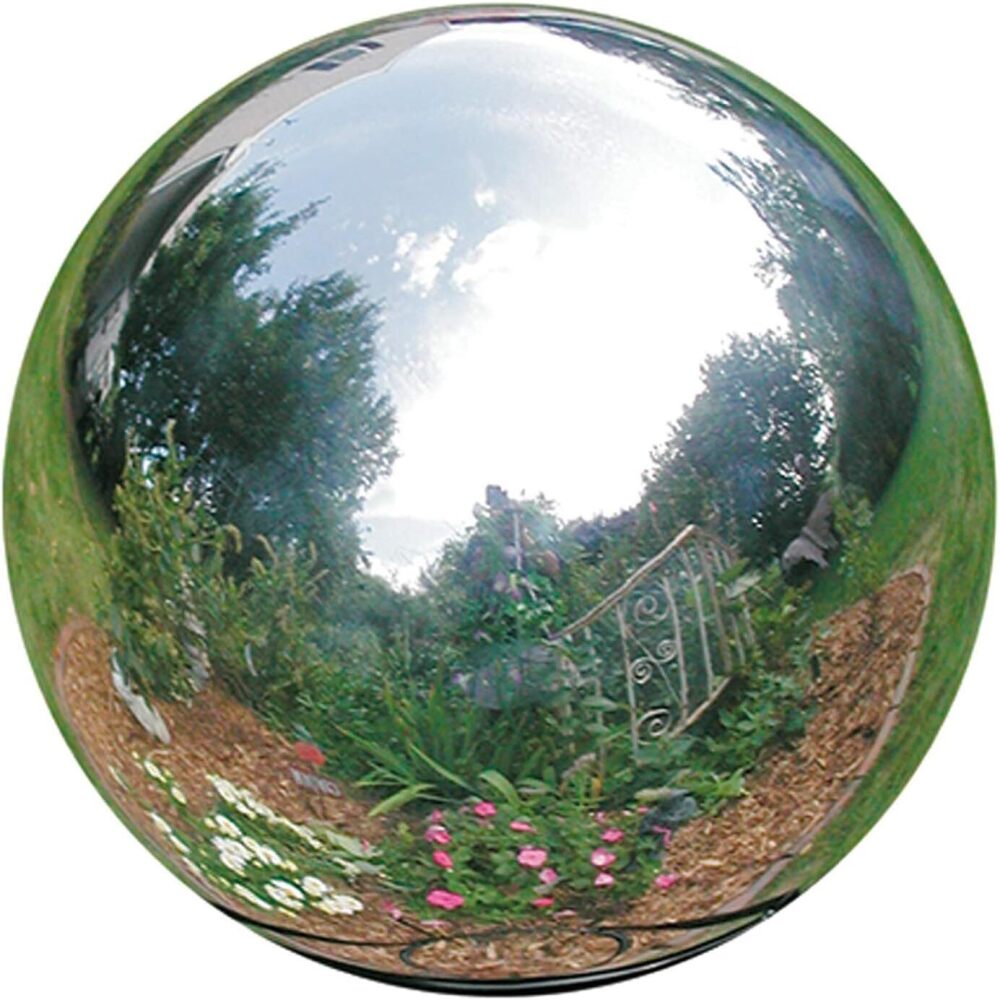 30 cm/12 inch Diameter Gazing Globe Mirror Ball,Silver Stainless Steel Polished Reflective Smooth Garden Sphere,Colorful and Shiny Addition to Any Garden or Home - Image 1 - Lot 8067